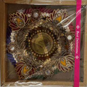 Decorative Thali With 1 Diya Holder Small