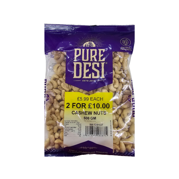 Pure Desi - Cashew Nuts - 500gm