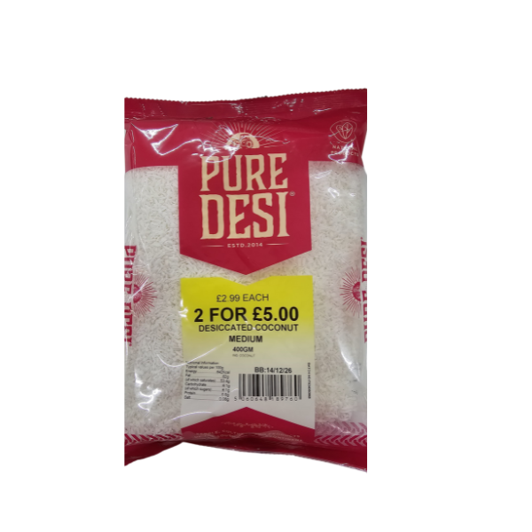 Pure Desi - Desiccated Coconut Medium - 400gm