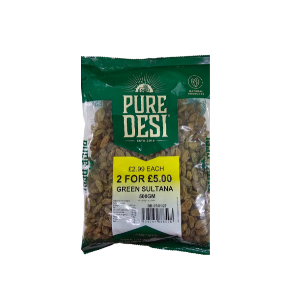 Pure Desi - Green Sultana - 500gm