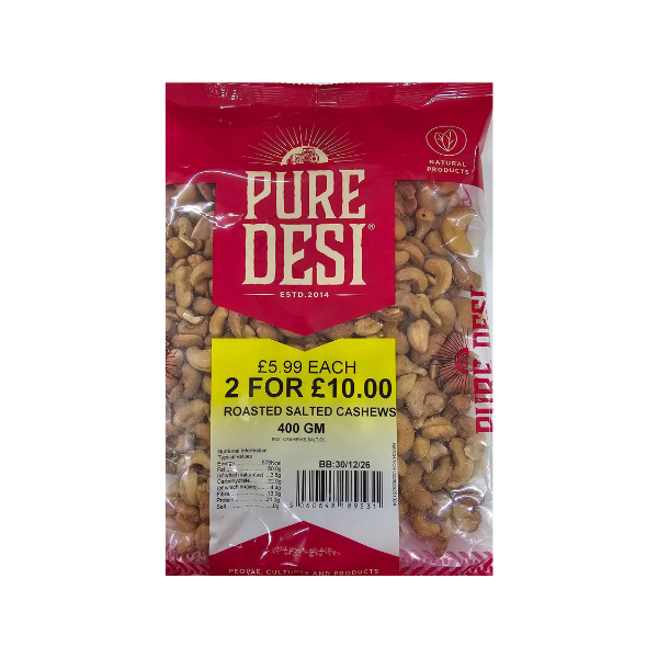 Pure Desi - Roasted Salted Cashews - 400gm